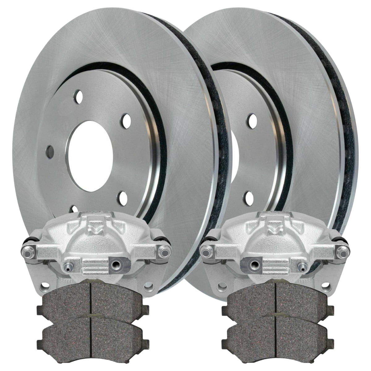 AutoShack Front Brake Calipers Ceramic Pads Rotors Kit Driver and Passenger Side Replacement for 2008-2012 Dodge Grand Caravan 2008-2012 Chrysler Town & Country 2009-2010 VW Routan 2012 Ram C/V V6 FWD