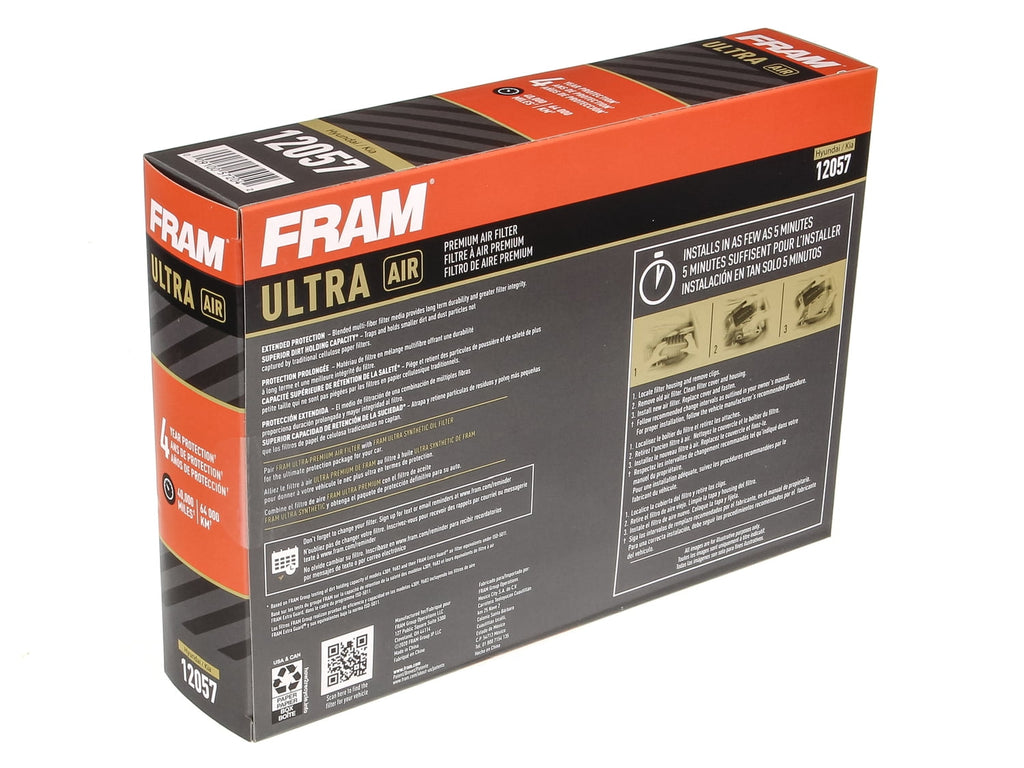 FRAM Ultra Air XGA12057, Premium Engine Air Filter, for Select Hyundai and Kia Vehicles Fits select: 2017-2020 HYUNDAI ELANTRA, 2020-2023 KIA SOUL