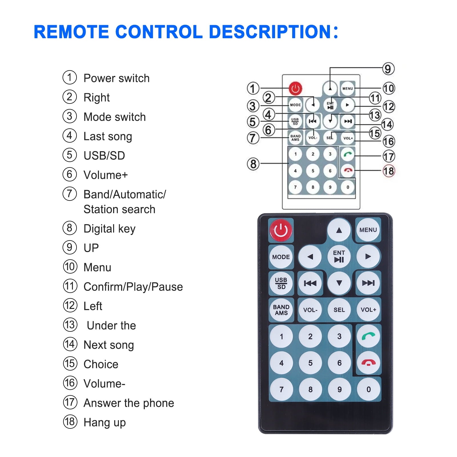 Car Stereo Touch Screen,7" Double Din Radio,Car Stereo with Bluetooth FM AUX USB SD Mirror Link Function,Backup Camera