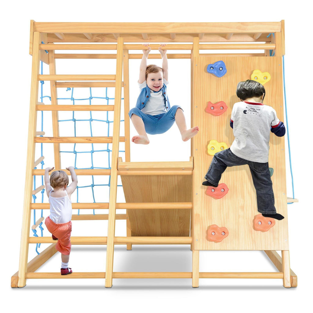 LALAHO 7-in-1 Indoor Playground Kids Playground Climbing Toys for Toddlers, Indoor Jungle Gym for Toddlers