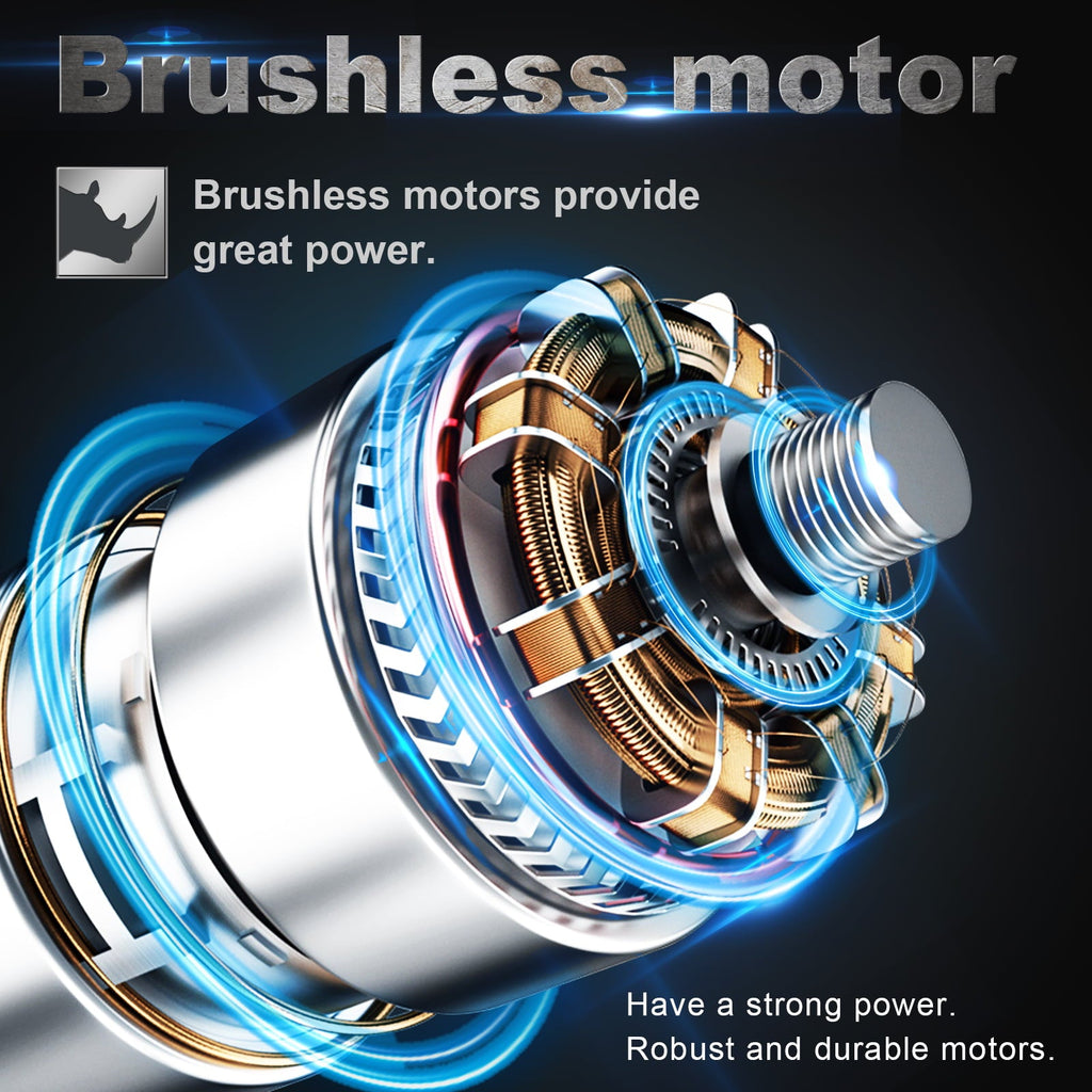 Cordless Impact Wrench Brushless Impact Wrench 1/2 inch Max Torque 550Nm 3200RPM w/ 2x 3.0 Battery 6 Sockets High Torque Power Impact Wrench for Car Home