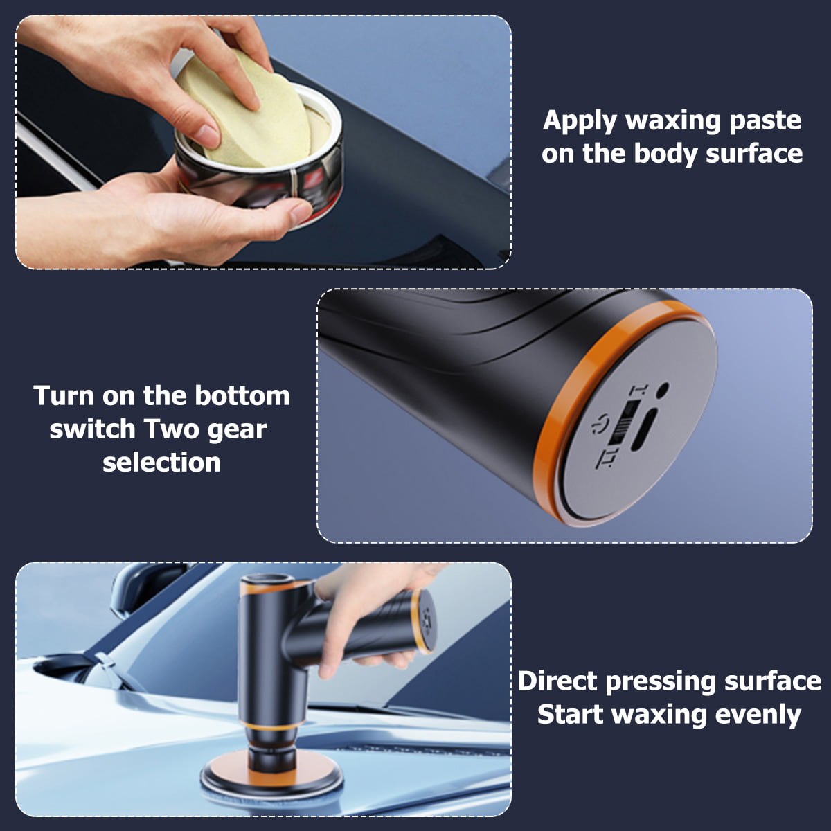 Harupink Cordless Car Buffer Polisher Kit , 2000mAh, Polishing Pads for Removing Car Scratch, Polishing Car/Home Appliance/Ceramic/Boat Detailing