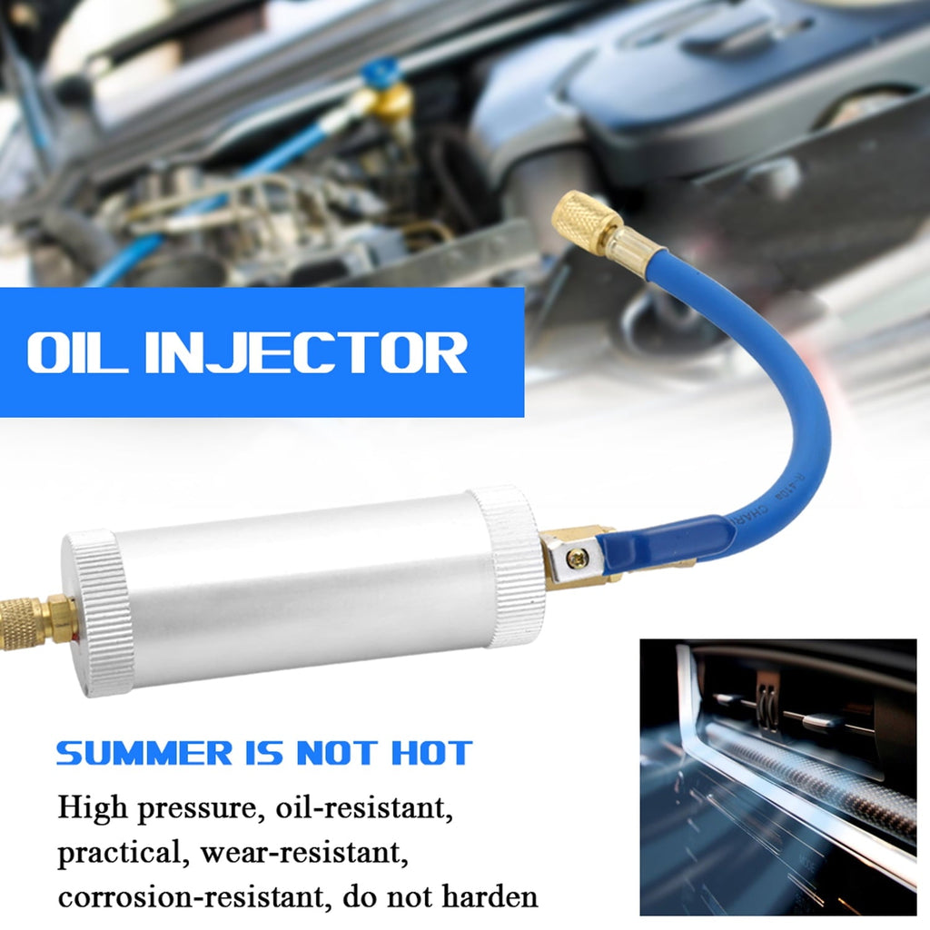 Irfora R12 R134A R22 Air Conditioning Car Oil Injection Dye Injection Tool 2 Ounce 1/4" Pure Liquid Oil Coolant Filler Tube Car Accessories