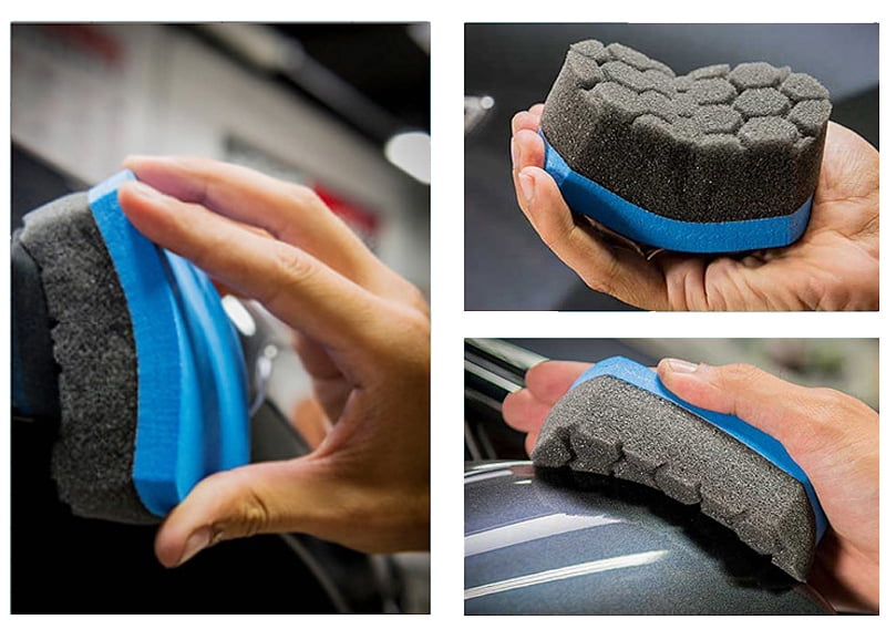 Tire Hex Grip Applicator - Tire Shine Car Detailing Foam Sponge Tool | Car Cleaning Supplies After Car Wash Tire Cleaner | for Vinyl Rubber & Trim Accessories | Wheel Cleaner Rim (2 Pack)
