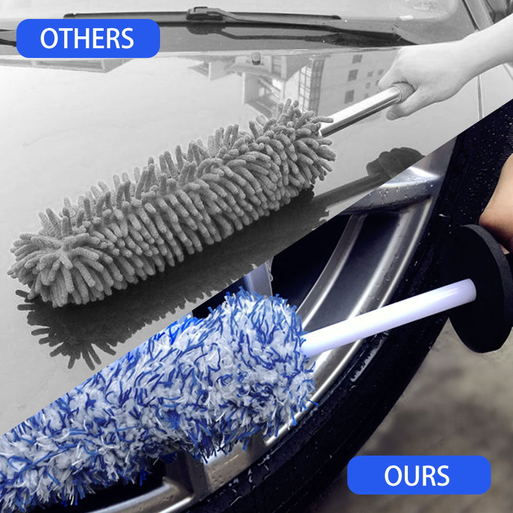 MLfire Portable Microfibre Wheel Tire Rim Brush Car Wheel Wash Cleaning Tools Auto Wheel Cleaner