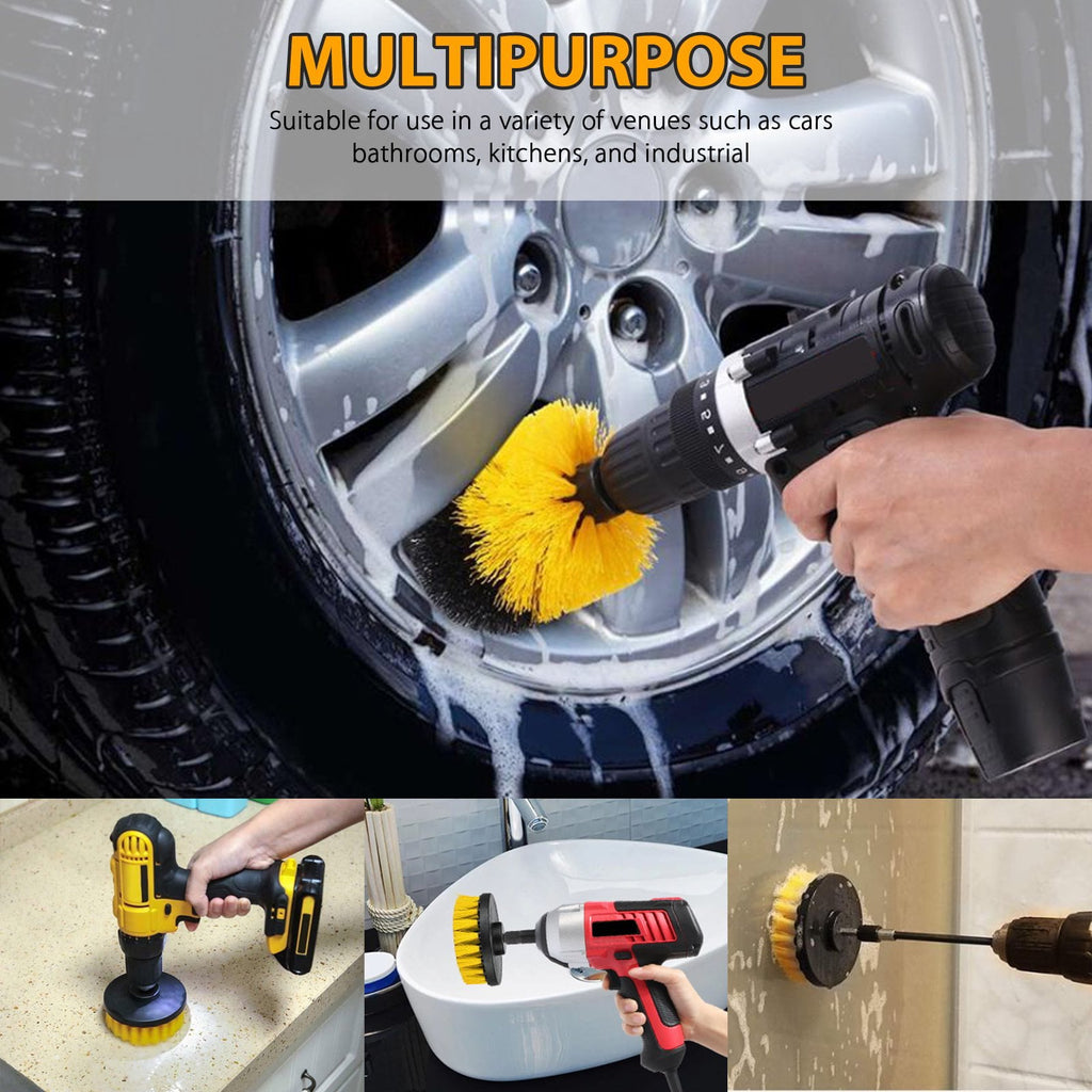 Carbole 30 Pcs Brush Cleaning Kit, Drill Brush Attachment Set with Pad Sponge for  Bathroom Kitchen Car Cleaning