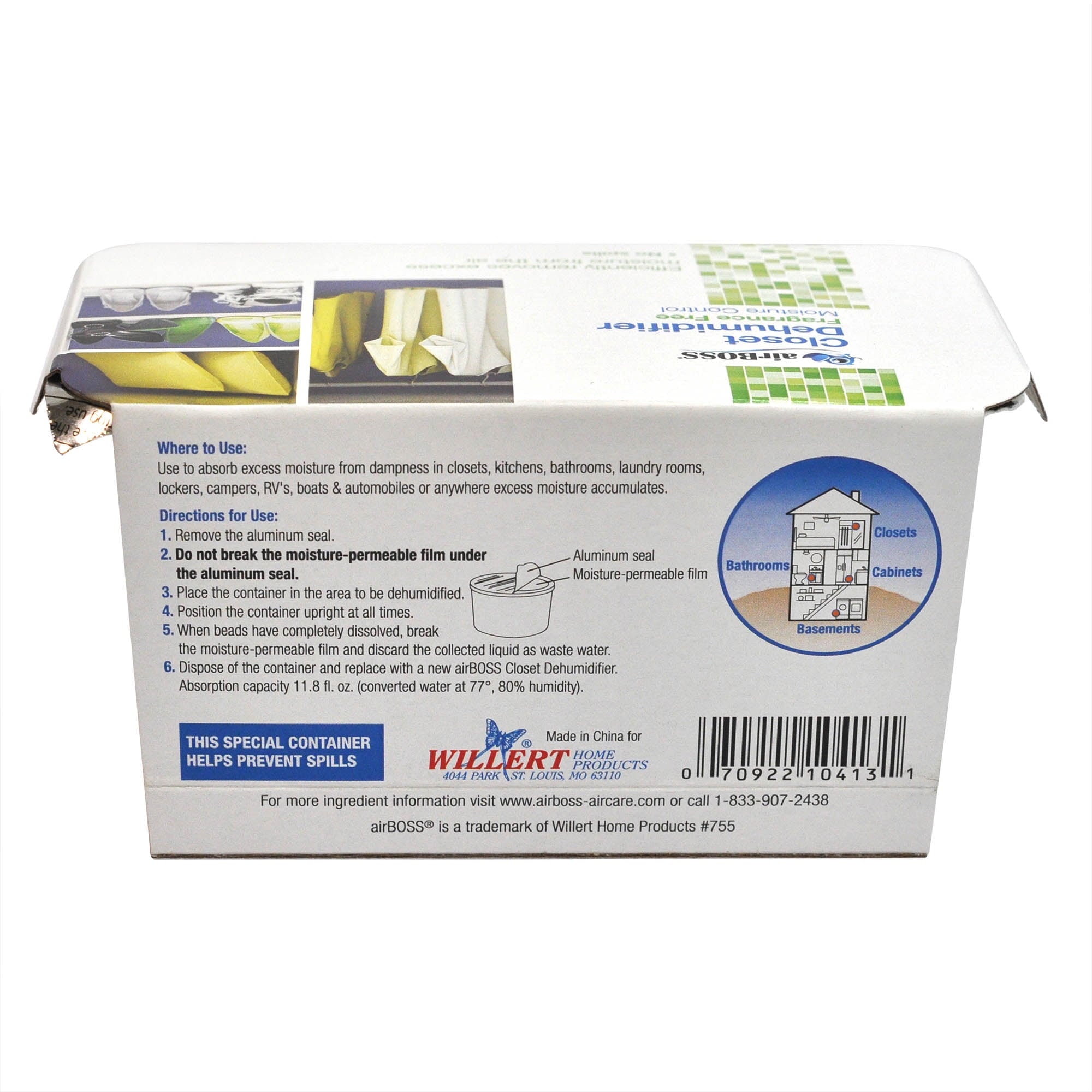 AIRBOSS Closet Dehumidifier Mini Dehumidifier and Moisture Absorber 6.7 Oz
