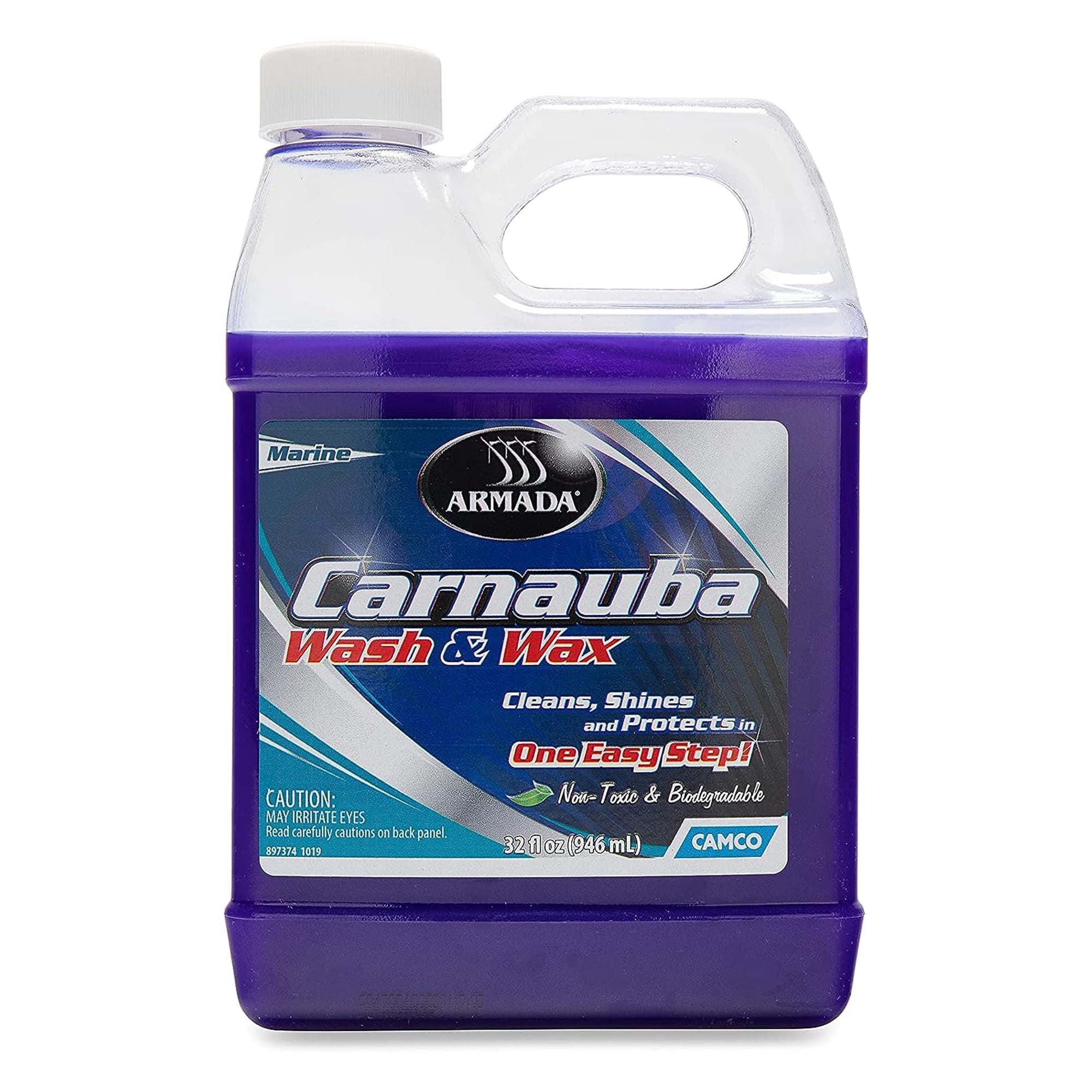 Camco Armada 32 fl oz Carnauba Wash and Wax Premium Liquid RV Boat Soap Wax