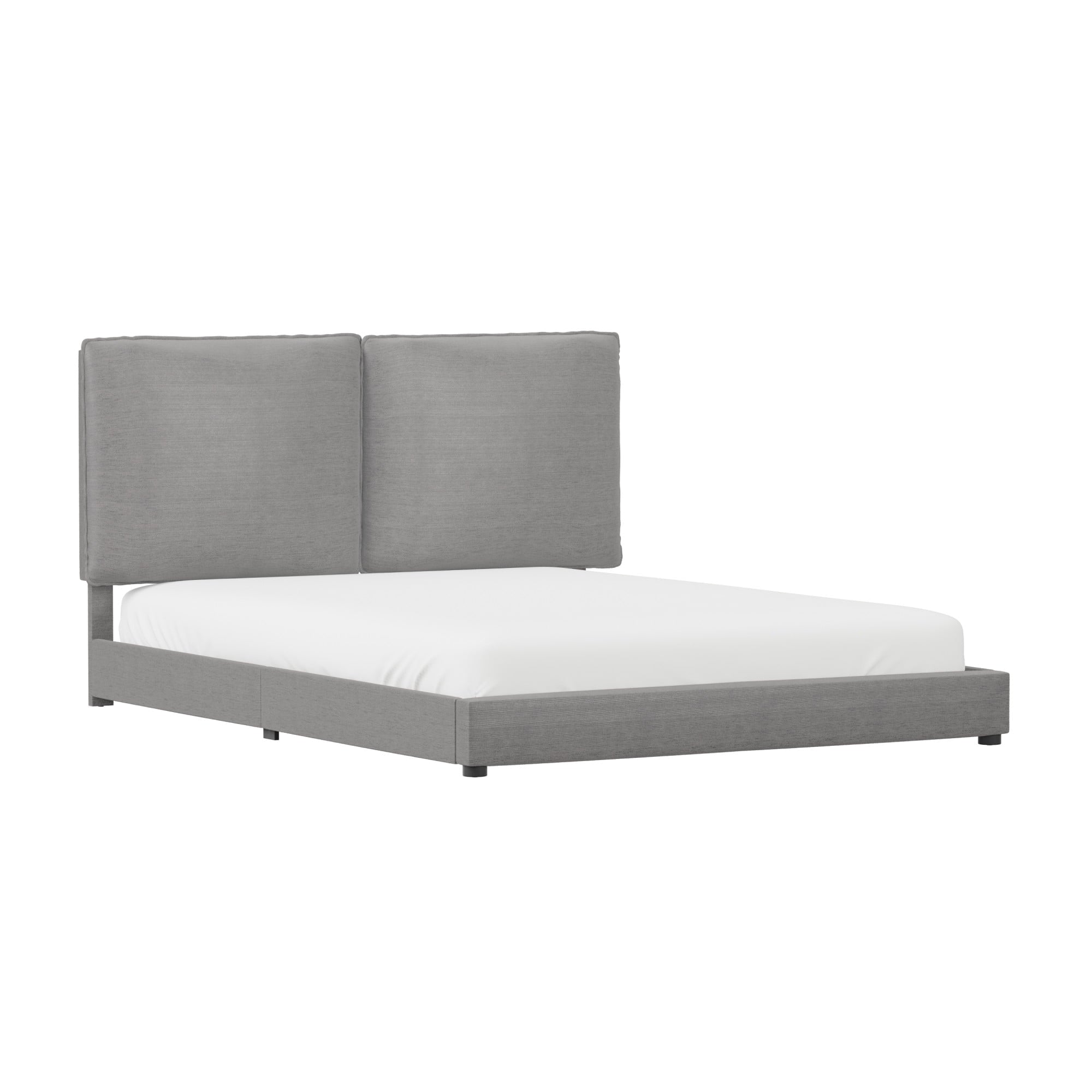 Hillsdale Arden Upholstered Pillow Queen Platform Bed, Nature Gray