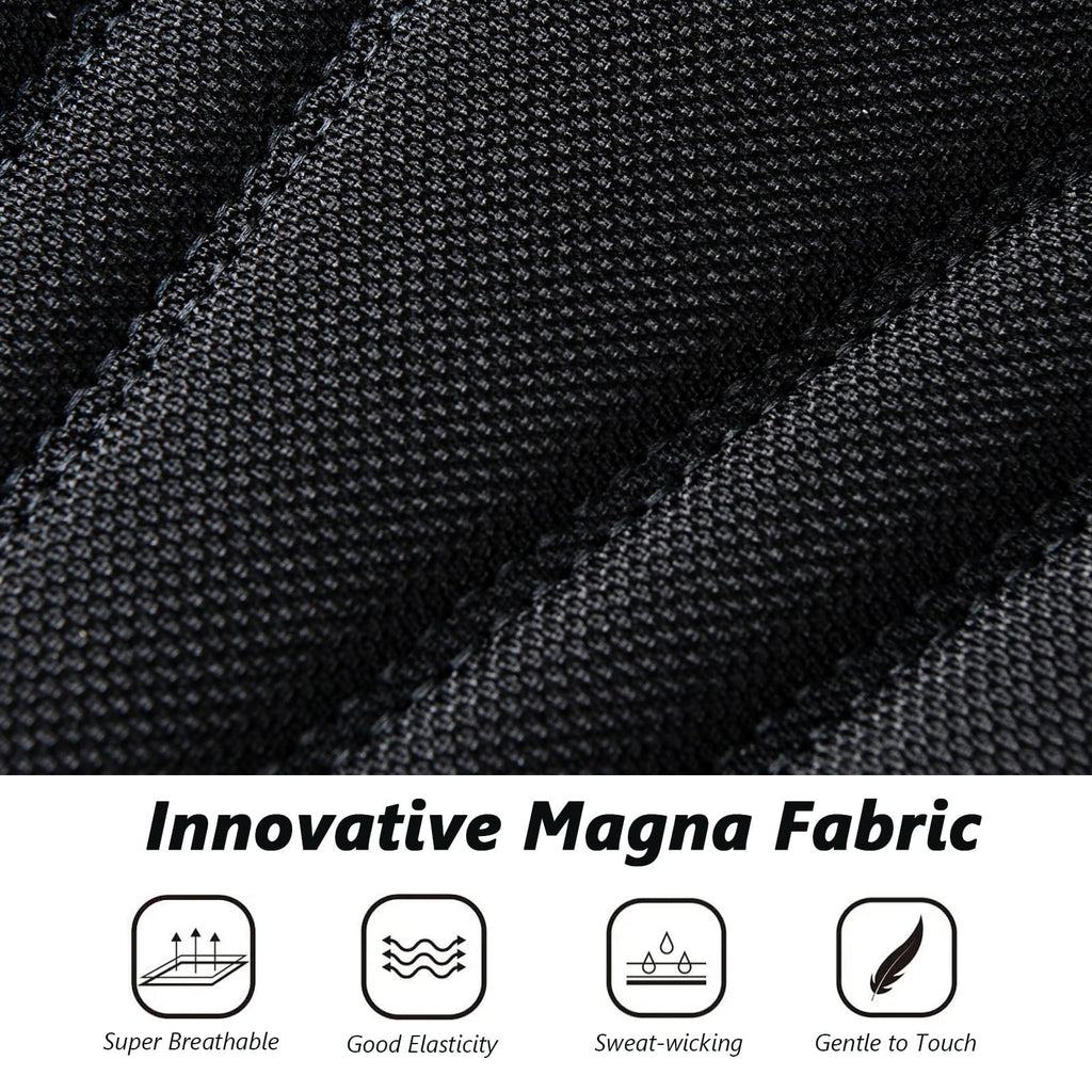 Coverado Seat Cover Full Set, Front and Back Car Seat Protectors, 5 Seats Car Seat Cushions, Breathable Magna Fabric Leather, Universal Fit for Most Cars, SUVs and Trucks, Black