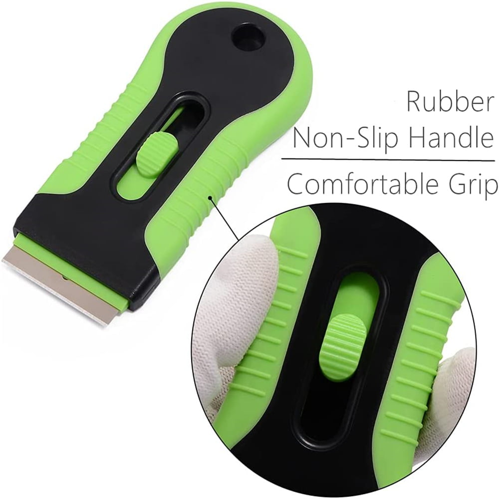 Car Window Glass Adhesive Ceramic Shaving Scraper Blade Tint Vinyl Wrap Glue Remover Cleanser with 10 PCS Blades
