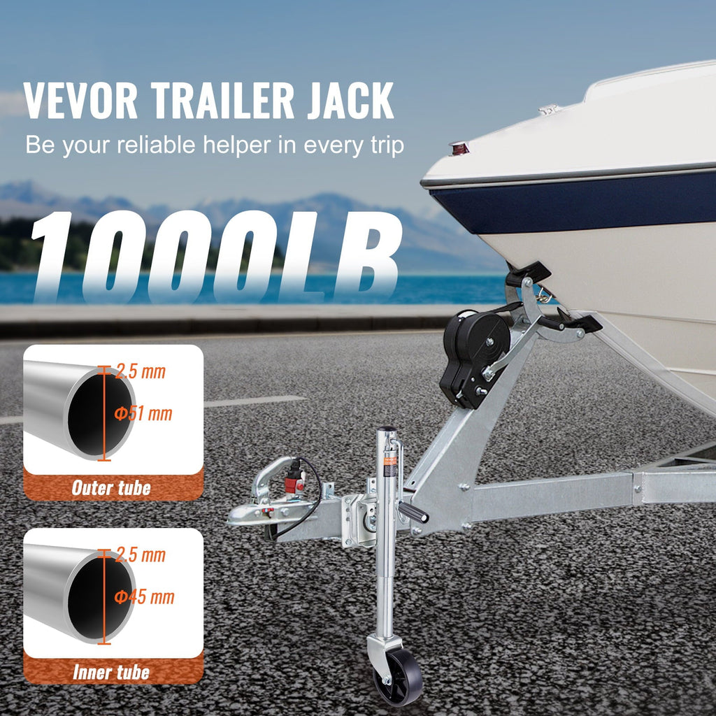 BENTISM Trailer Jack Boat Trailer Jack 32.8 in 1000 lbs with PP Wheel & Handle