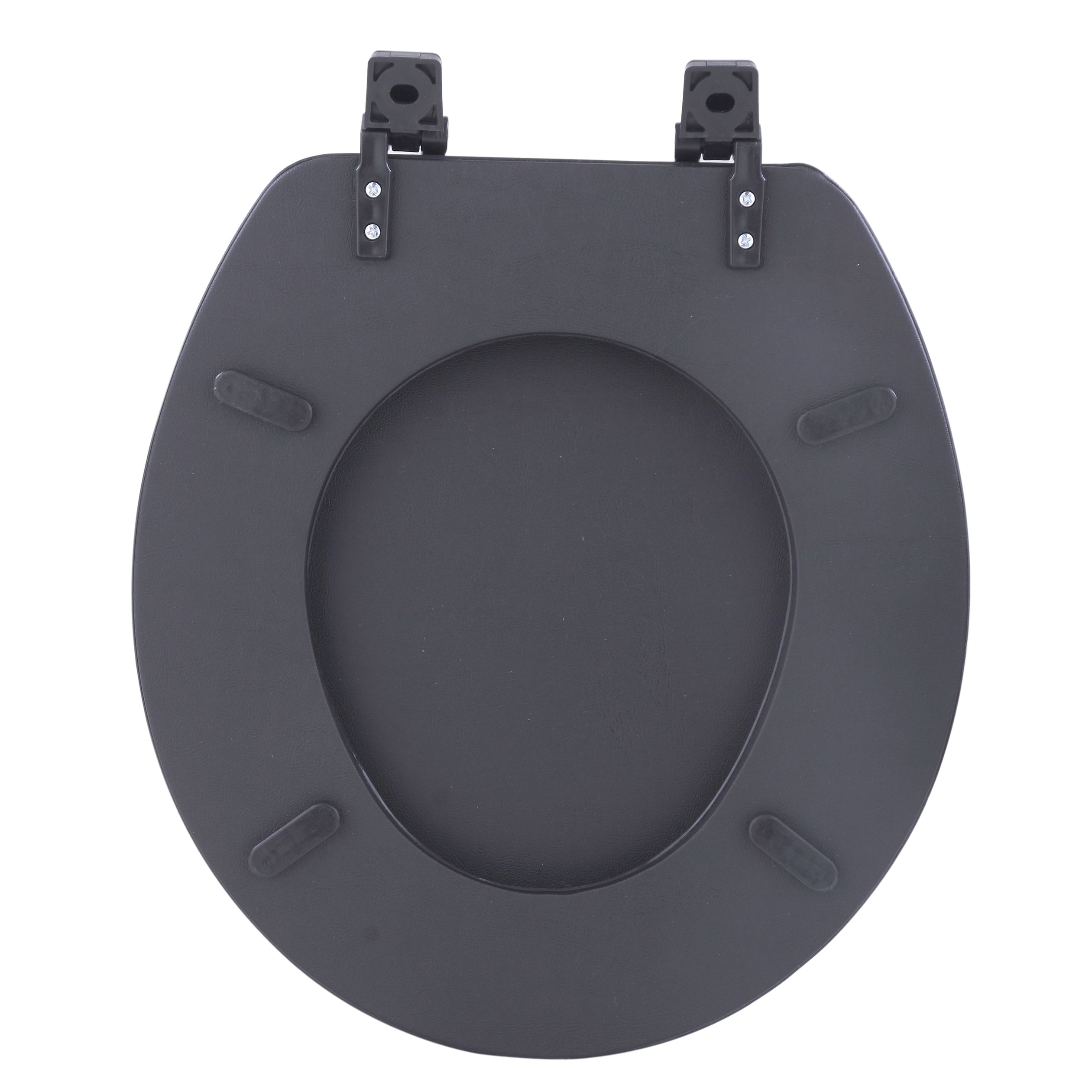 Achim Importing TOVYSTBK04 Fantasia Black Soft Standard Vinyl Toilet Seat- 17 in.