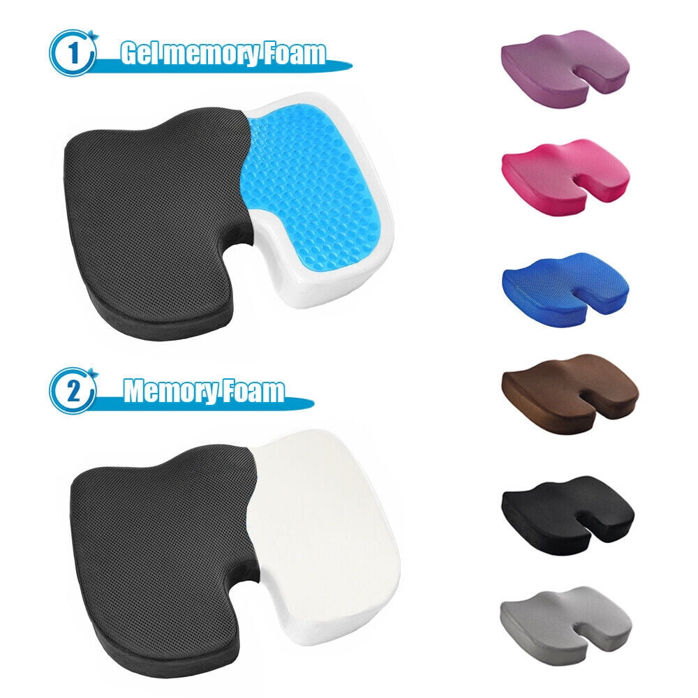 Cool Seat Cushion Gel Memory Foam Chair, Non-Slip Orthopedic Pain Relief Pillow, Soft Seat Cushion for Office Chair Car Pad