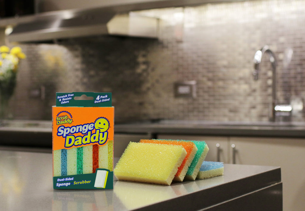Scrub Daddy Sponge Daddy Dual-Sided Non- Scratch Sponge, 4 Count