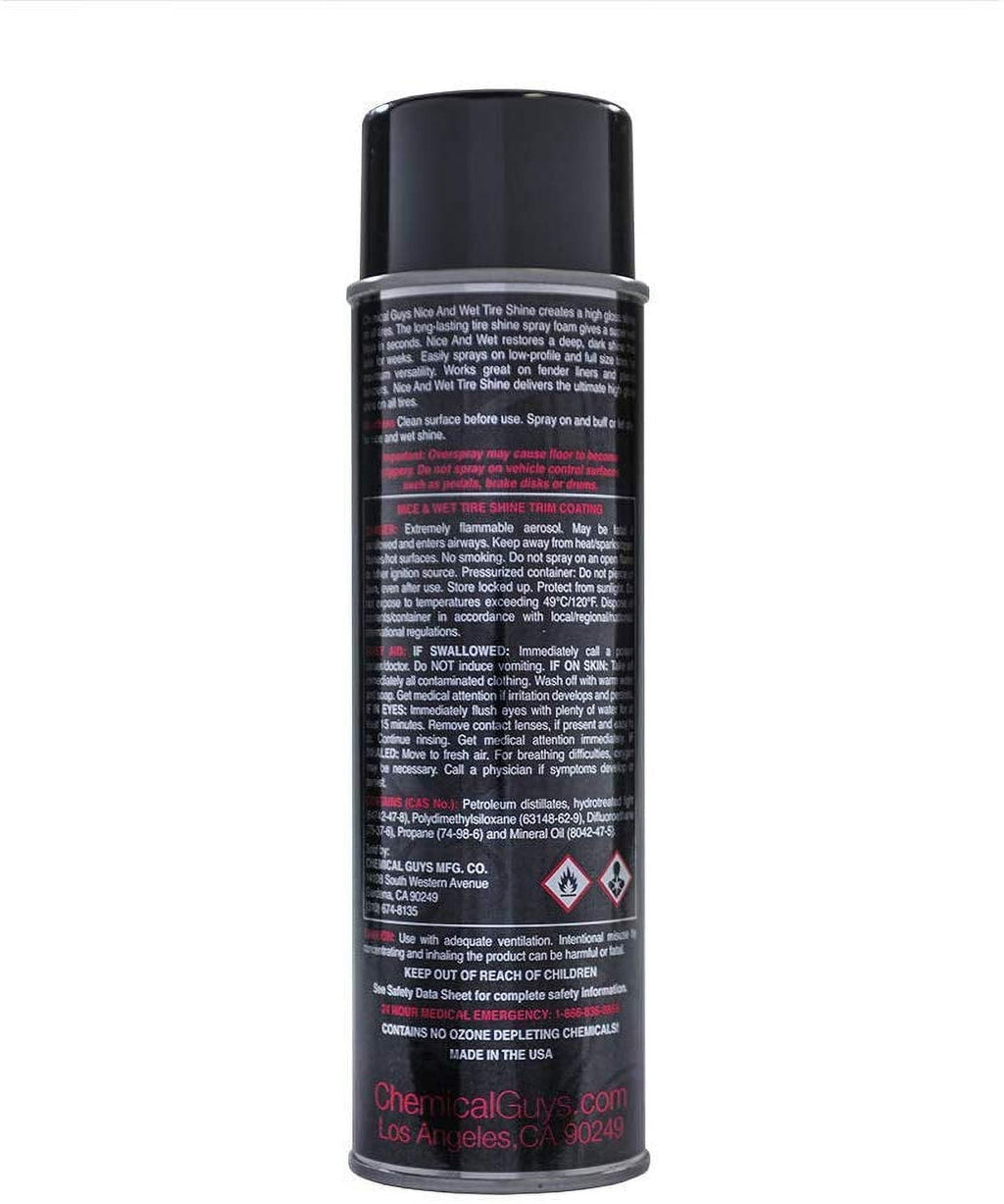 Chemical Guys TVDSPRAY101 Nice & Wet Tire Shine Trim Coating for Rubber, 14.5oz,Black