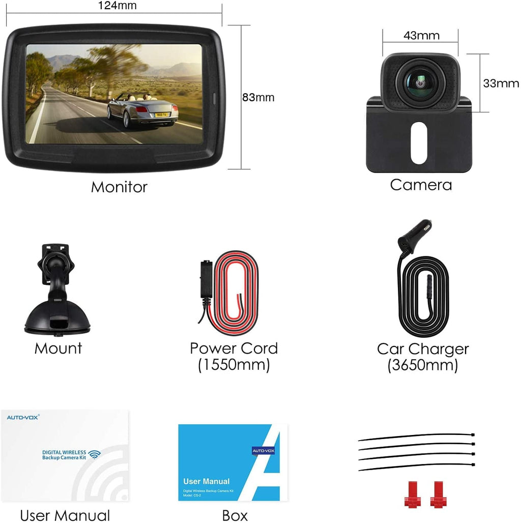 Wireless Backup Camera for Trucks, Waterproof Reversing Camera  Easy Installation, Vehicle Digital BackUp Camera System Wireless Rear View Camera for Trailer