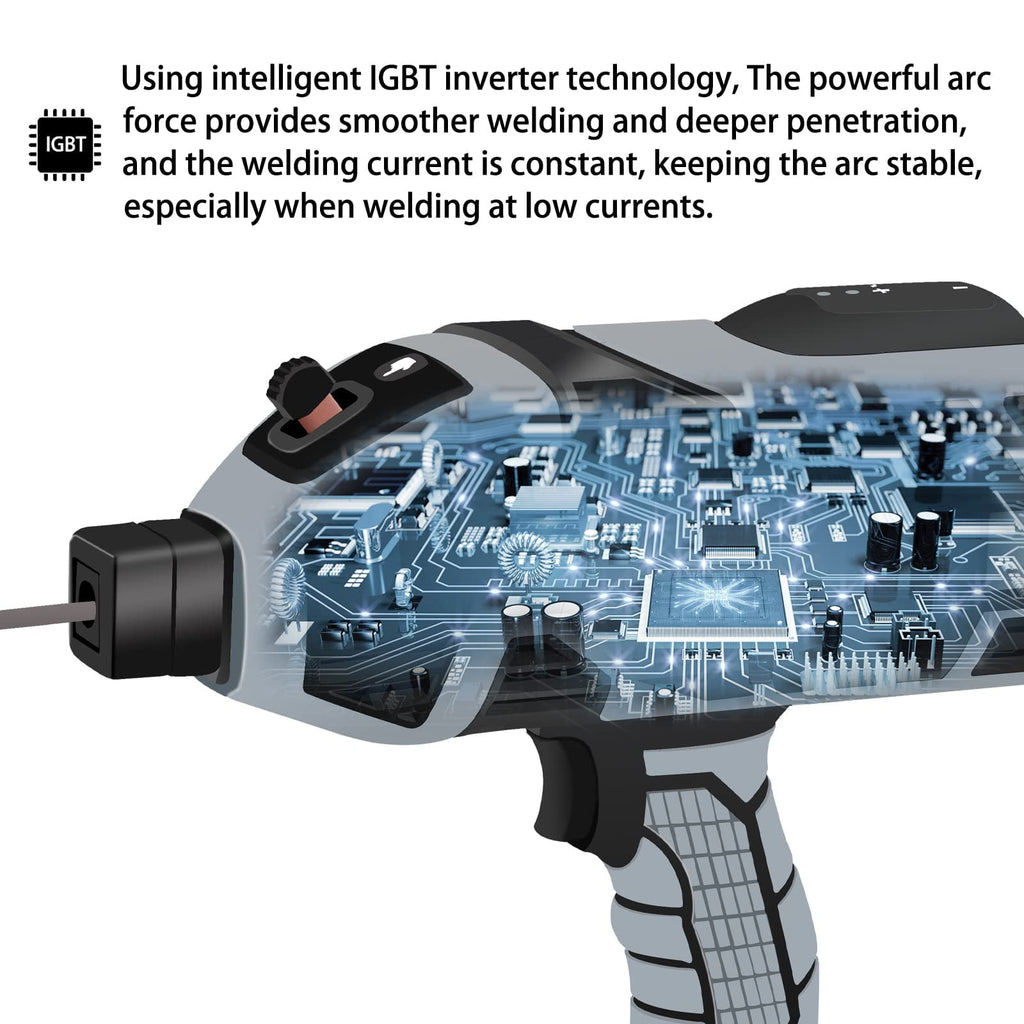HAMLAT Handheld  Arc Welder Machine Gun,Upgrade Smart Igbt Inverter Technology, 6 Variable Current Adjustment,Electric Welder Machine Kit Fit For 3/32“- 1/8” All Size Rod