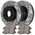 AutoShack Front Drilled Slotted Brake Rotors Black and Ceramic Pads Kit Driver and Passenger Side Replacement for 2017-2019 Nissan Titan Armada 2011-2013 INFINITI QX56 2014-2019 QX80 SCD1509-PR41508LR
