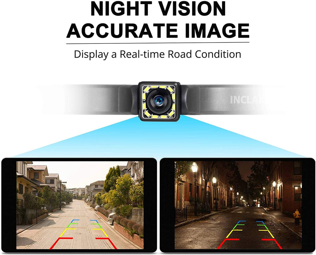 Car Backup Camera, Rear View Camera Ultra HD 12 LED Night Vision, Waterproof Reverse Camera, 140° Wide View Angel with Multiple Mount Brackets for Universal Cars, SUV, Trucks, RV