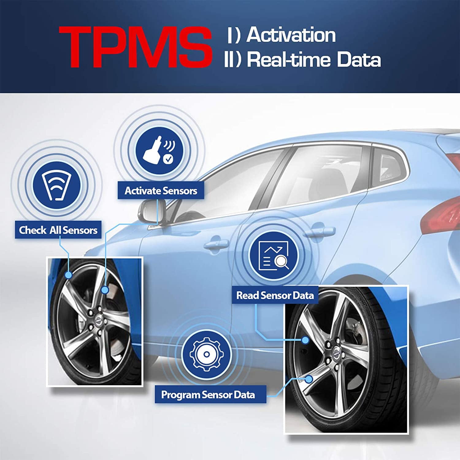 Autel TPMS Relearn Tool TS408, TPMS Reset, Sensor Activation, Program, Key Fob Testing