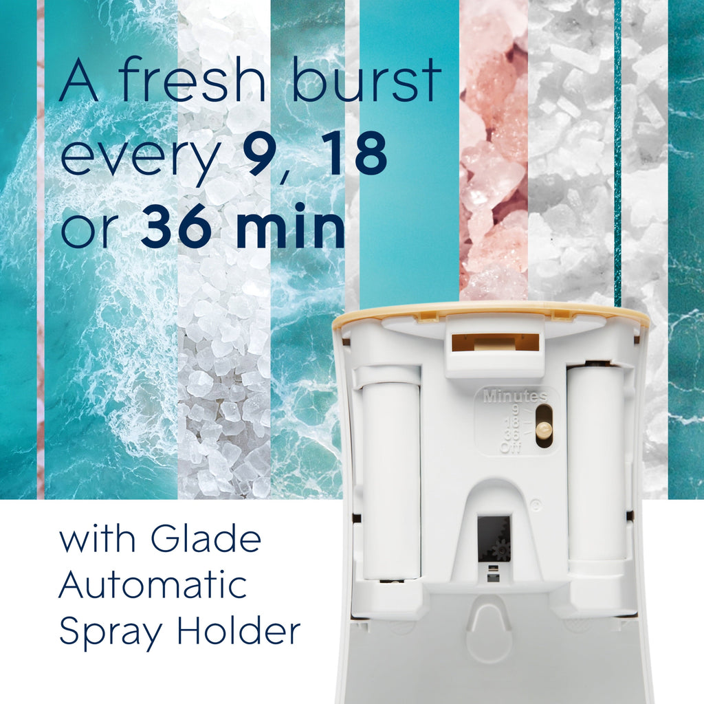 Glade Automatic Spray Refills, Air Freshener, Sky & Sea Salt, 6.2 Oz Each, Pack of 2