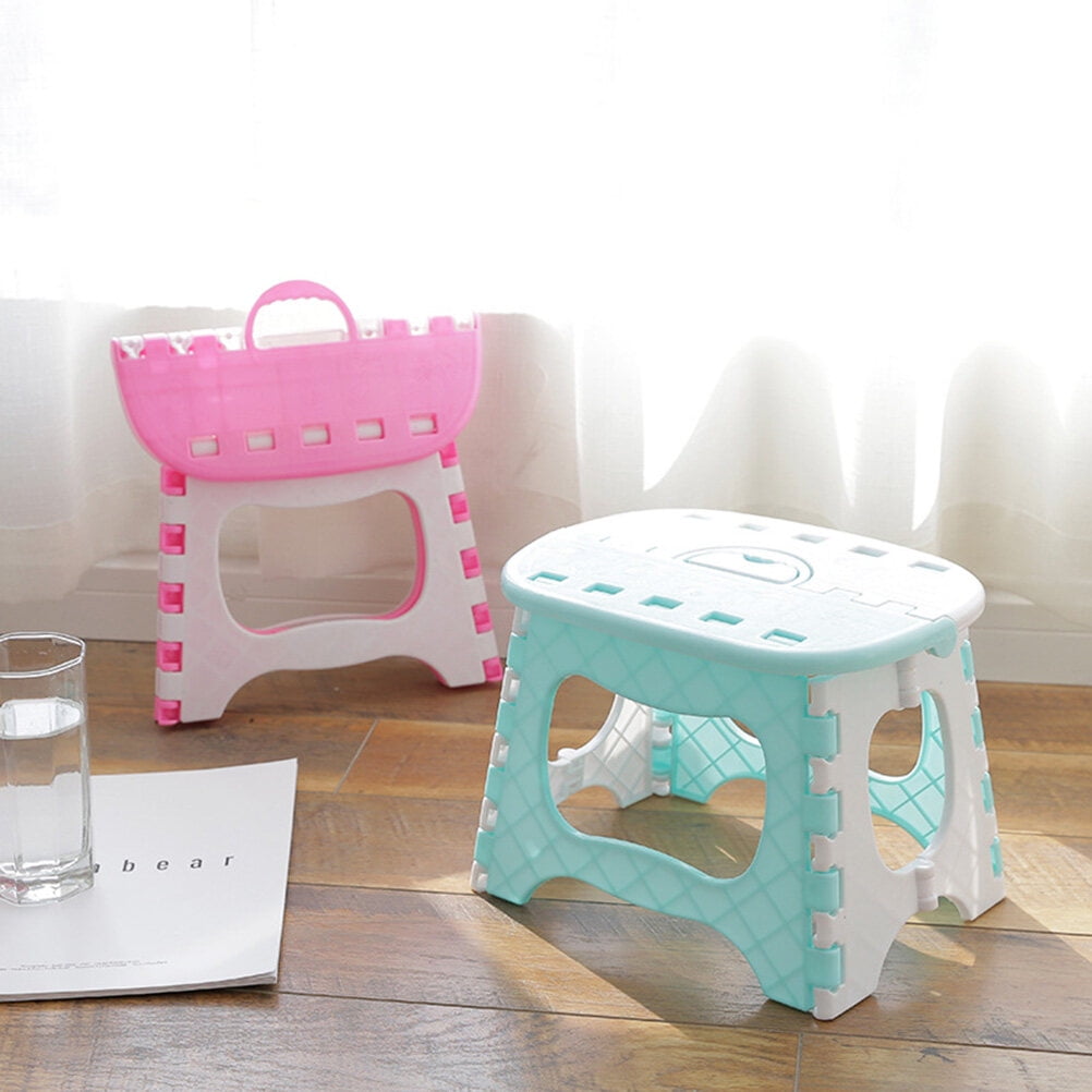 Plastic Folding Step Stool Portable Stool for Kids Home Bathroom Garden Kitchen Livingroom (Pink)
