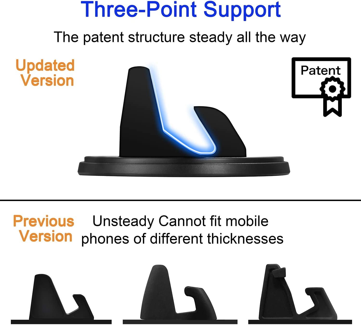 Tzgsonp Dashboard Phone Holder for Car Vertical Horizontal 360°Rotate Car Phone Mount Compatible iPhone 12 13 Pro Max Samsung Android Smartphones and More
