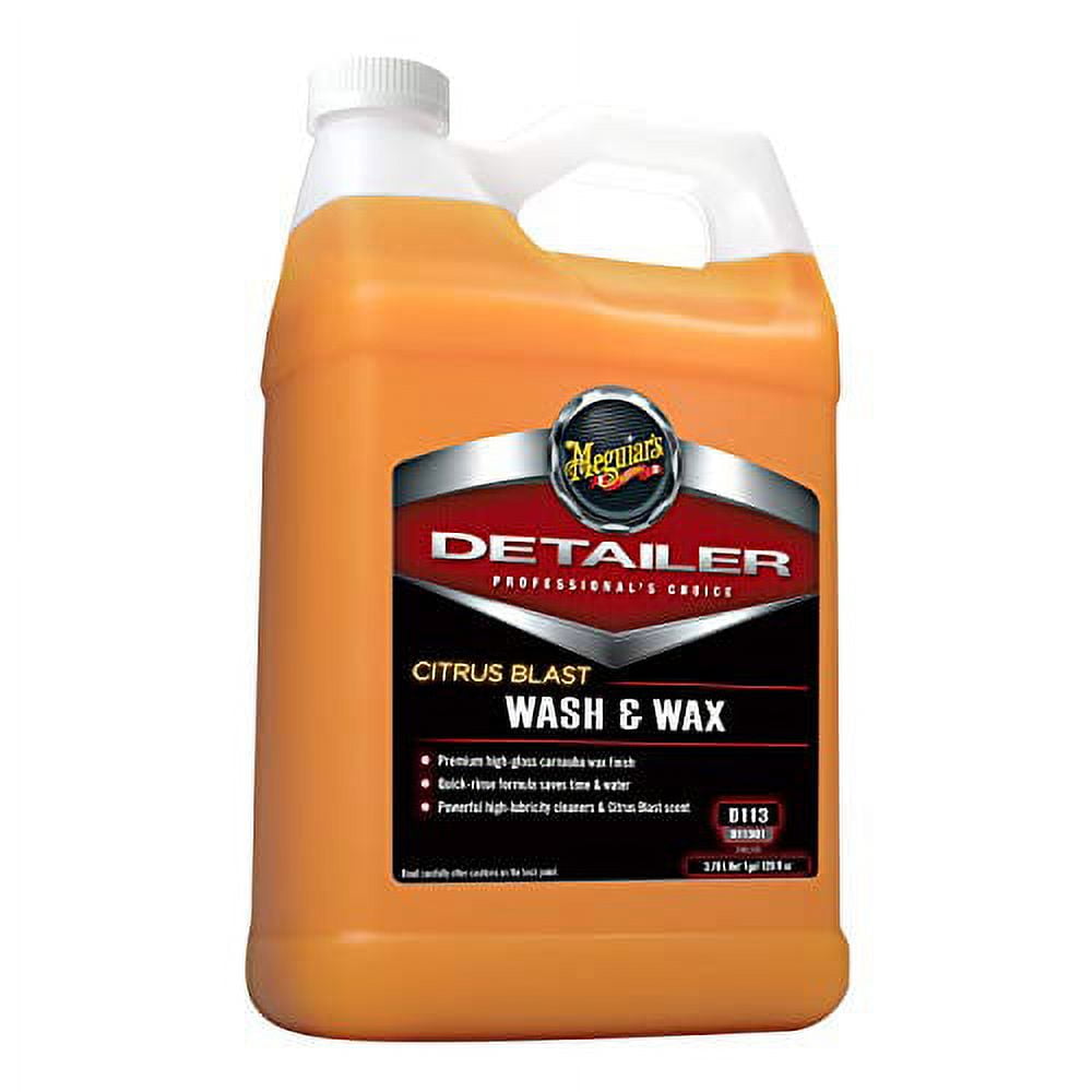 Meguiar’s Citrus Blast Wash & Wax – Fast, Effective Car Wash and Carnauba Wax Finish – D11301, 1 gal