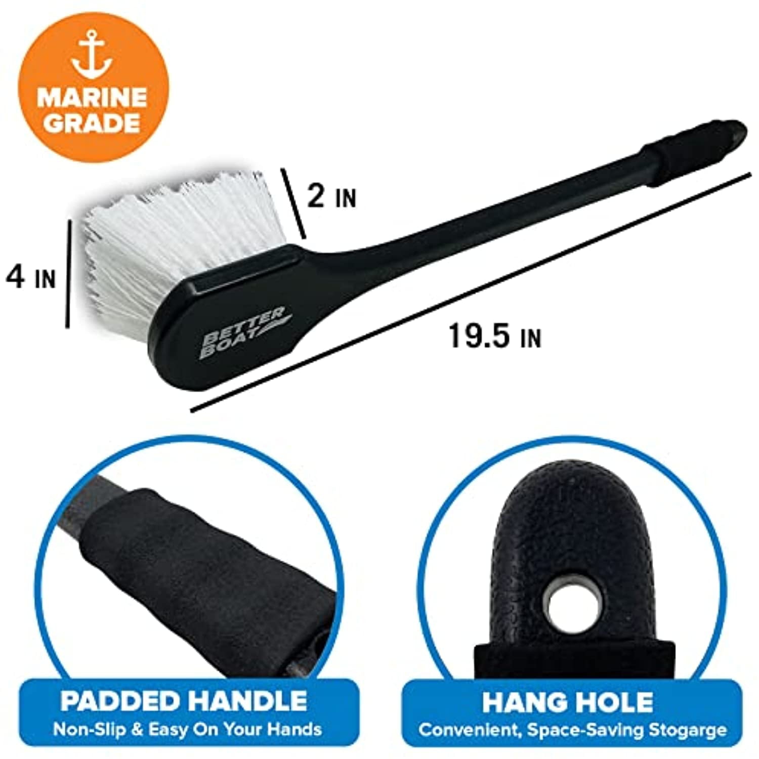 Stiff Hand Scrub Brush Tire Brush Heavy Duty Outdoor Boat Scrub Brush Handled Wheel and Tire Cleaning Brush Carpet Brush Scrubber All Purpose Cleaning (Long Handle)