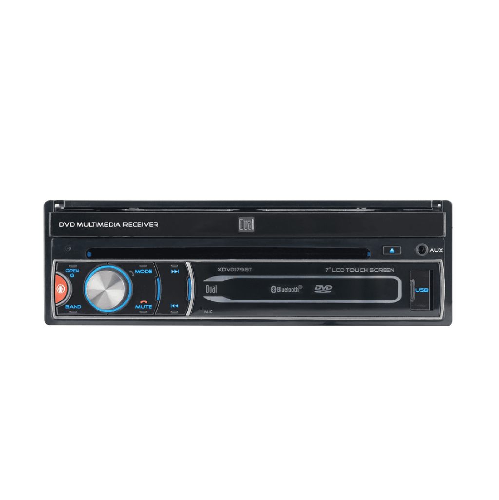 Dual Electronics XDVD179BT 7 Inch Single DIN Car Stereo, Motorized Touch Screen, CD/DVD