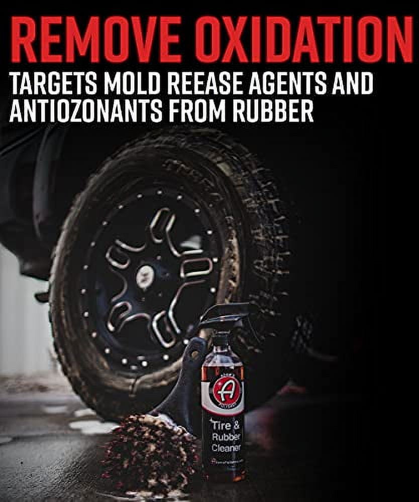 Adam's Tire & Rubber Cleaner (16 oz) - Removes Discoloration From Tires Quickly - Works Great on Tires, Rubber & Plastic Trim, and Rubber Floor Mats