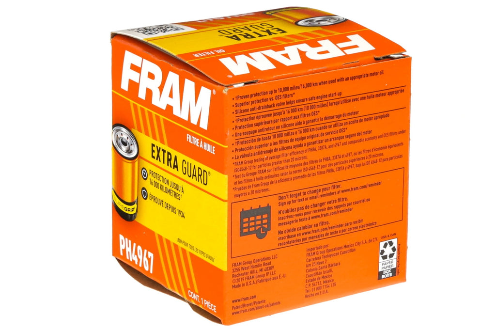 FRAM Extra Guard Oil Filter, PH4967, 10K mile Filter for Lexus, Nissan, Scion, Suzuki, and Toyota Fits select: 2018-2023 TOYOTA RAV4, 2018-2023 TOYOTA CAMRY