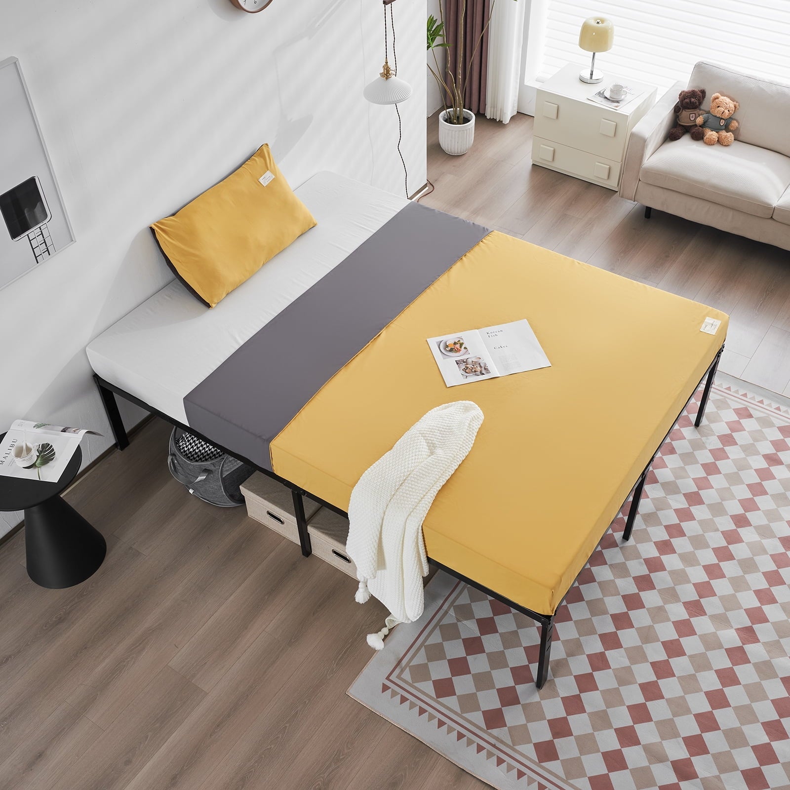 UBesGoo Metal Platform Bed Frame, 18 Inches High, King, Black