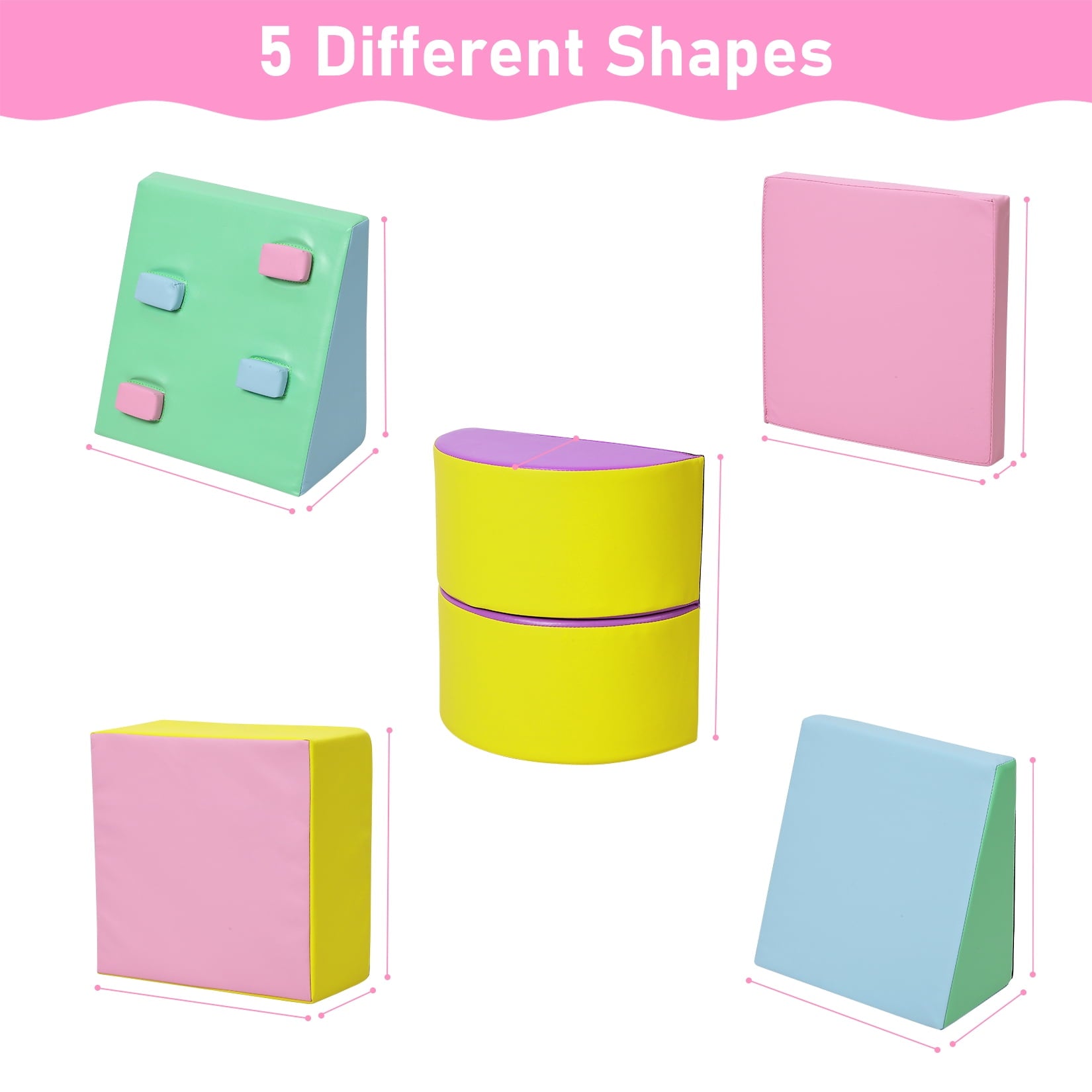 Soft Climbing Set,Foam Climbing Blocks for Toddlers , Climbing, Crawling Play Set,5PCS