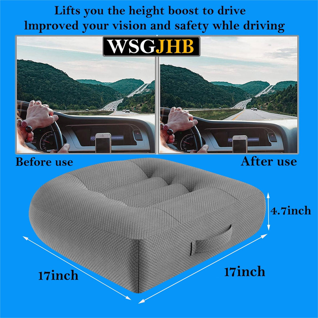 Adult Booster Seat Cushion, Car Seat Cushions for Short People/thick Office Chair Booster Seat Increase Field of View, for Trucks, Car, Office Chair, Home, Wheelchair,angle Lift Seat Cushion (grey)