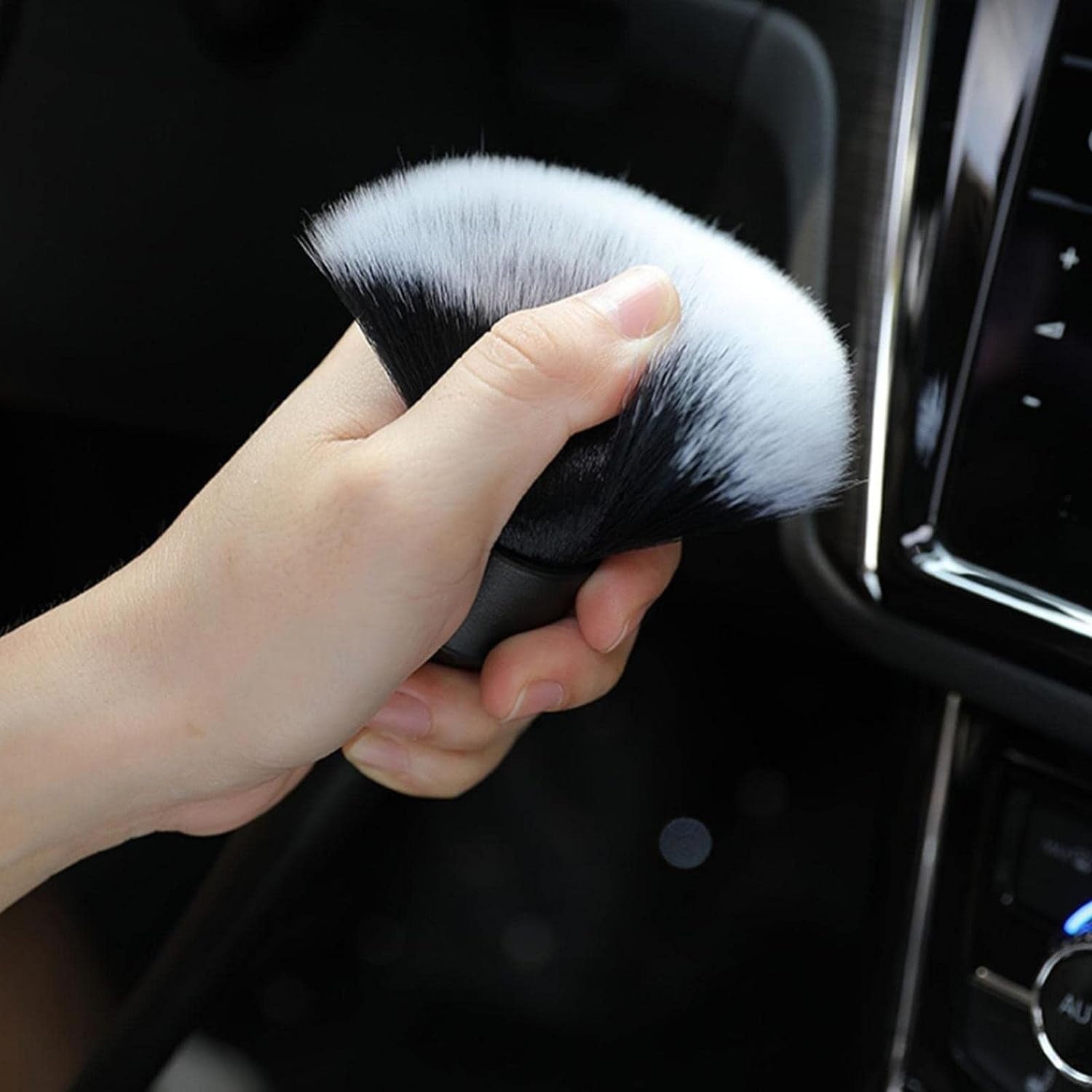 Detailing Brush - Ergonomical Car Interior Cleaning Kit Microfiber,Car Cleaner Auto Instrument Panel Dust Brush for Washing Emblems Wheels Interior Upholstery Air Vents Smashing