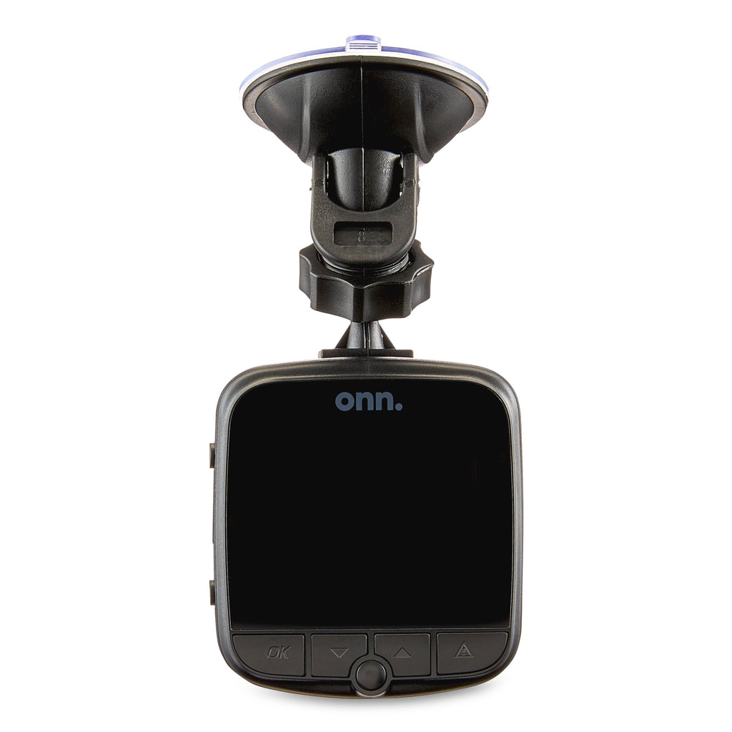 onn. 1080p HD Black Car Dash Cam, 2.4" LCD Screen, 110 Degree Vision Angle, Play Video Recordings, 0.5 lb.