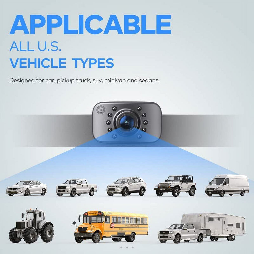 eRapta ERT01 HD Backup Camera for Car, Rear View Camera License Plate Reverse Camera for Truck Trailer SUV Pickup Universal Vehicles 149° Wide Angle Crystal Night Vision 9 Level Waterproof