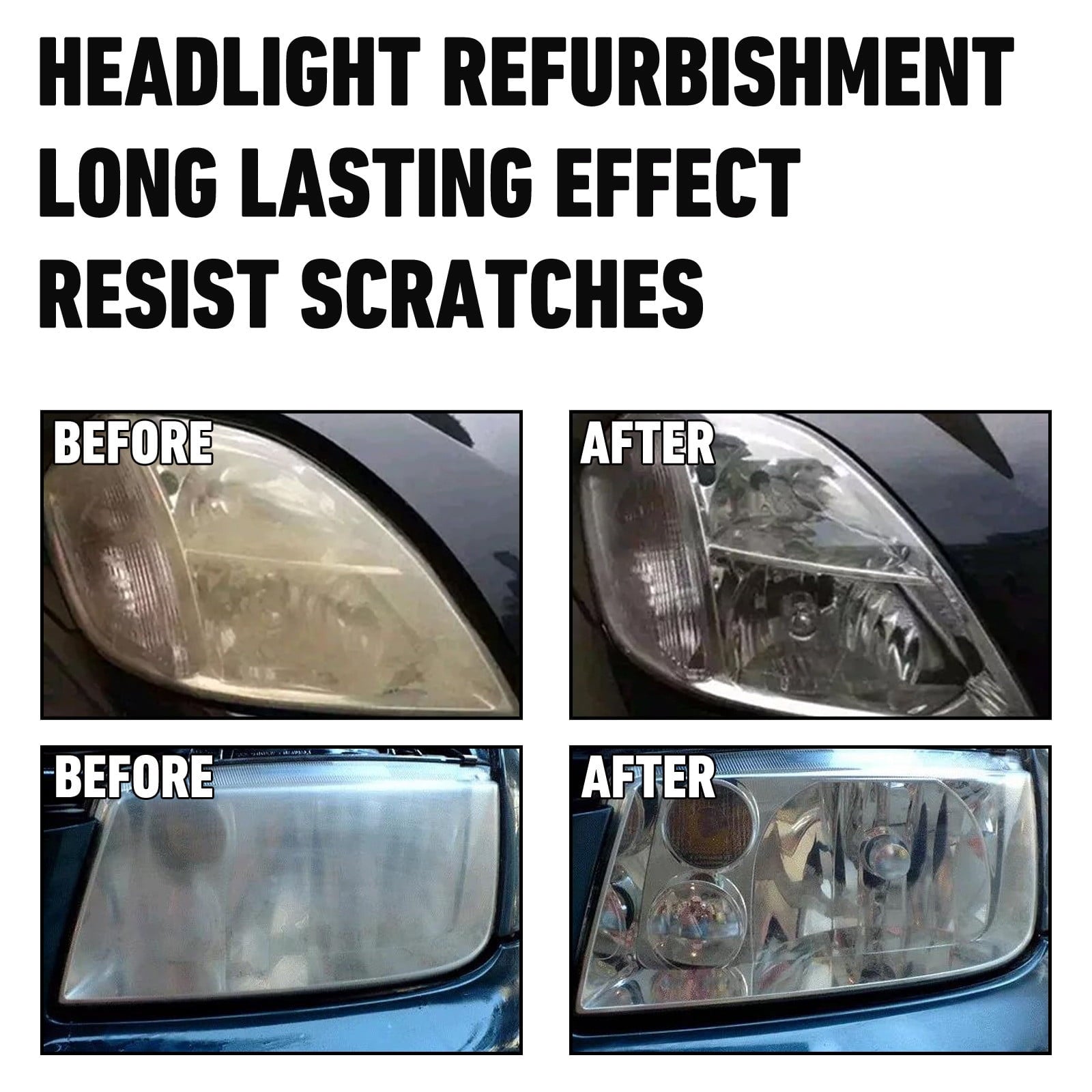 Cuhas Car Headlight Restoration Kit, Car Headlight Cleaner Wipes, Headlights Lens Restoration Cleaner DIY Polish Sanding Discs