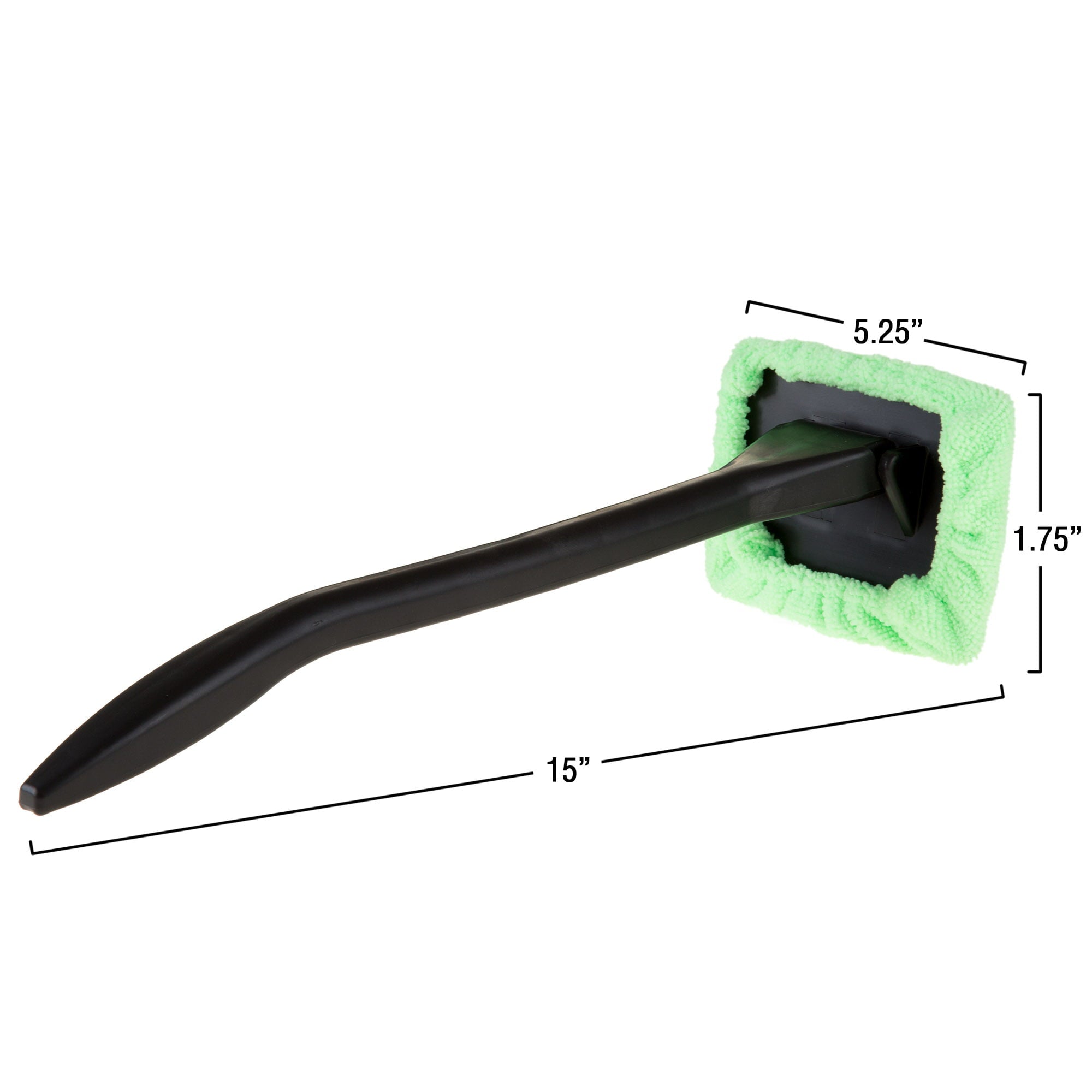 Windshield Cleaner with Microfiber Cloth, Handle and Pivoting Head- Glass Washer Cleaning Tool for Windows By Stalwart (Green)