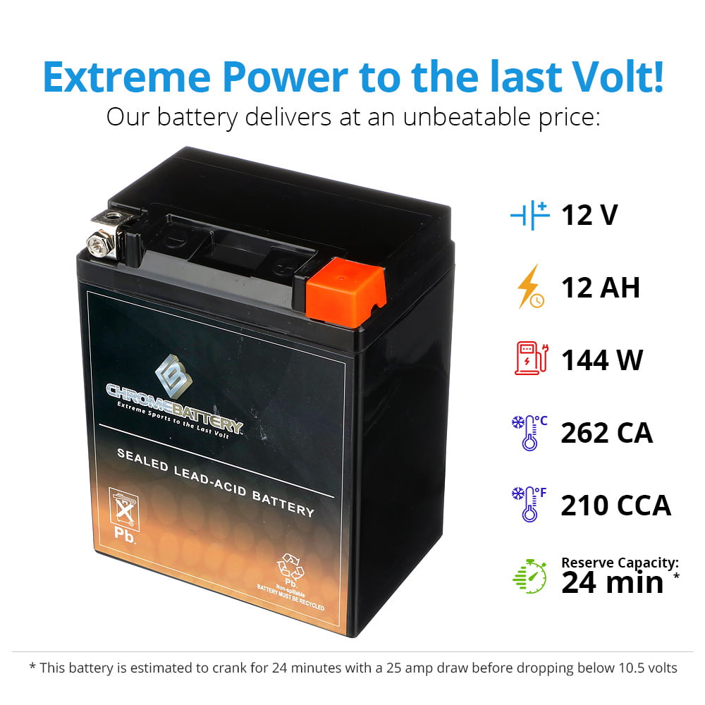 Chrome Battery Ytx14Ahl-Bs Motorcycle Battery for Harley-Davidson Mt500 (Military) (All Years)