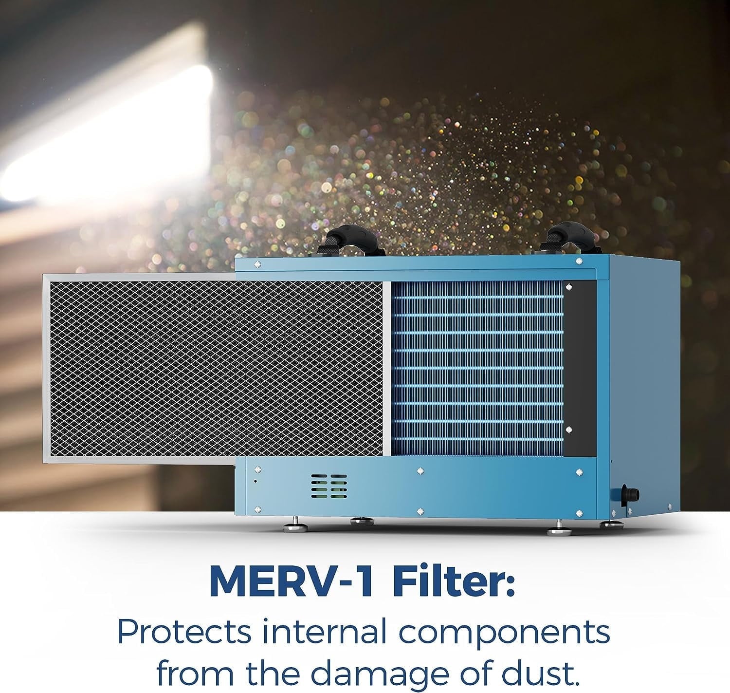 ALORAIR 113 Pints Commercial Dehumidifiers for Basement, Crawl Space Dehumidifier with Drain Hose, Blue