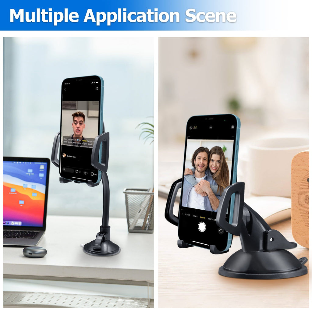 3 in 1 Car Phone Holder Mount | Car Air Vent Holder & Dashboard Mount & Windshield Mount | Phone Mount for Car | Universal For All Smartphones & Tablets | iPhone 12 11 X XR 7/7 Plus, Samsung Galaxy S