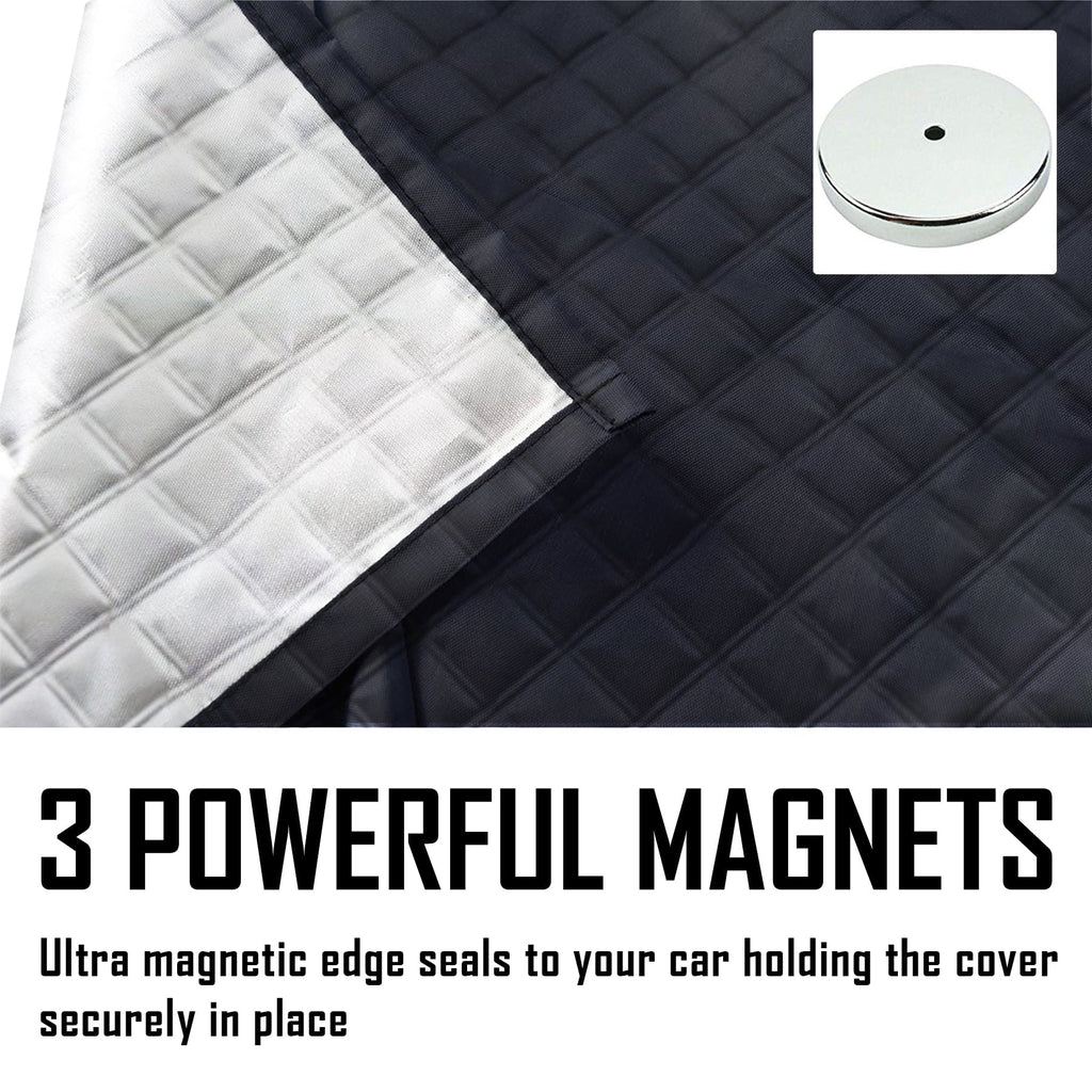 Chanvi Car Windshield Snow Ice Cover with 4 Layers Protection, Windshield Snow Ice Cover with Magnetic Edges Used for Snow Protection, Rain and Sun
