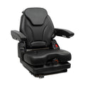 TICSEA Highback Tractor Seat with Low Suspension, Adjustable Backrest Headrest and Slide Rails Forklift seat, Adjustable Armrests Shock Absorber Heavy Duty for Zero Turn Lawn Mower