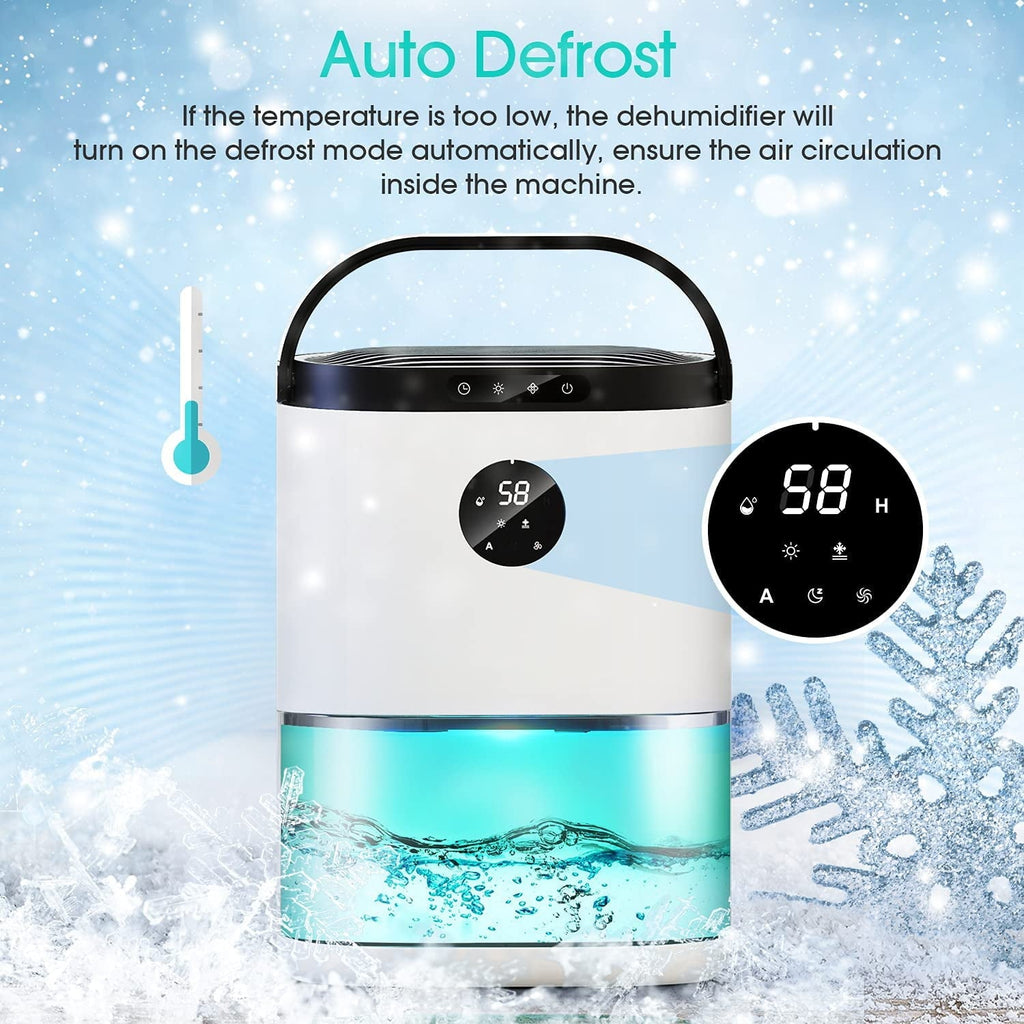 KLOUDIC 78oz 2300ml Dehumidifier for Home 4500 Cubic Feet 480 Sq ft Portable Ultra Quiet Dehumidifiers