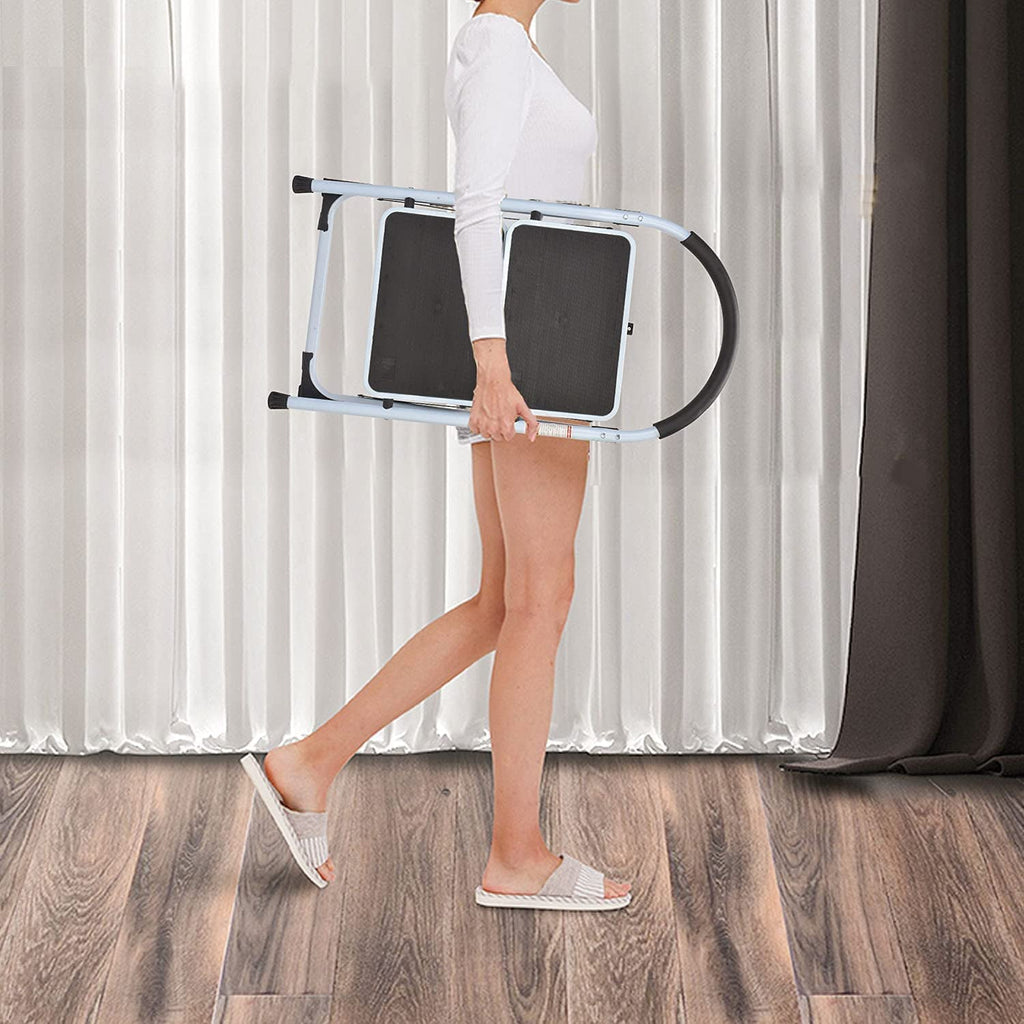 WAYPLUS 2 Step Steel Ladder, Folding Portable Step Stool w/ Non-Slip Feet, Rubber Pads, 330lb Capacity
