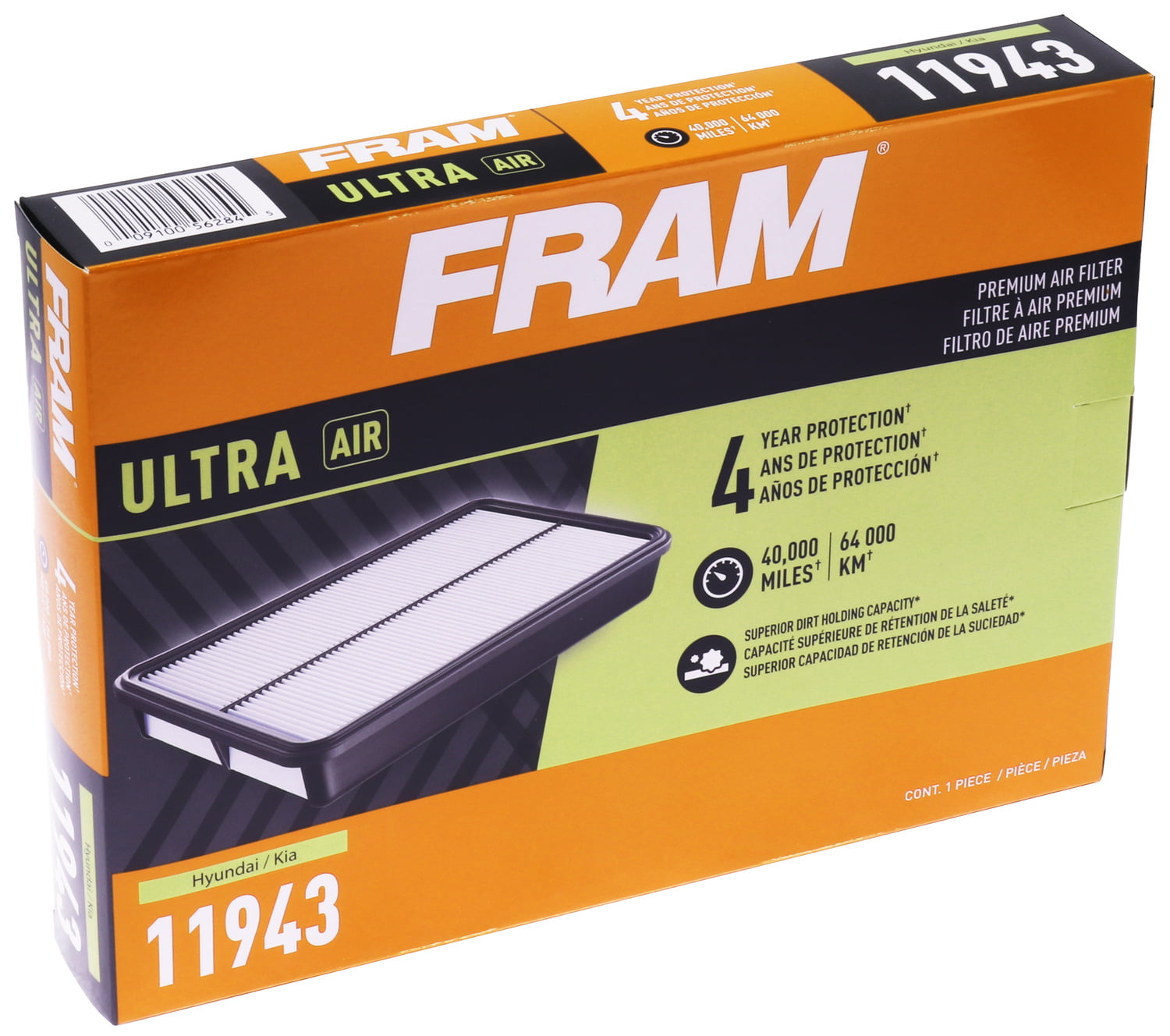 FRAM Ultra Air XGA11943, Premium Engine Air Filter, Replacement Filter for Select Hyundai and Kia Vehicles Fits select: 2020-2023 KIA TELLURIDE, 2019-2020 HYUNDAI SANTA FE