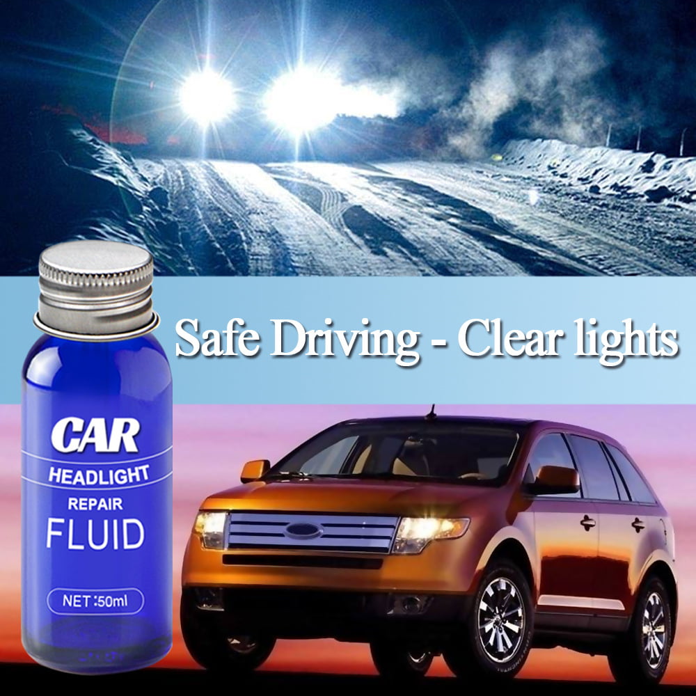 Atopoler Car Headlight Repair Agent Wipe New Headlight Restore Taillight Repair Kit with Lens Restoration Cleaner - 50ML